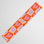 Retro red love heart checkered pattern Table Runner Gallery Image 3