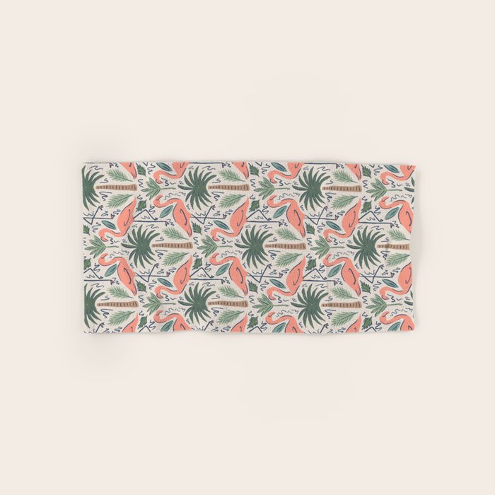 Palm Flamingos Tropical Bath Towel Gallery Image 1