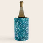 PERSIAN CARPET MONOCHROME TEAL HEAVY DISTRESSED Wine Chiller Gallery Image 3