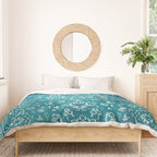 PERSIAN CARPET MONOCHROME TEAL HEAVY DISTRESSED Duvet Cover Gallery Image 3