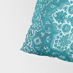 PERSIAN CARPET MONOCHROME TEAL HEAVY DISTRESSED Pillow Sham Gallery Image 4