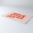 Work Hard and Be Nice to People in pink and red Rug Gallery Image 3
