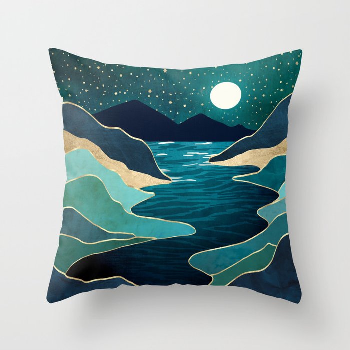 Moon Water Vista Throw Pillow Gallery Image 1