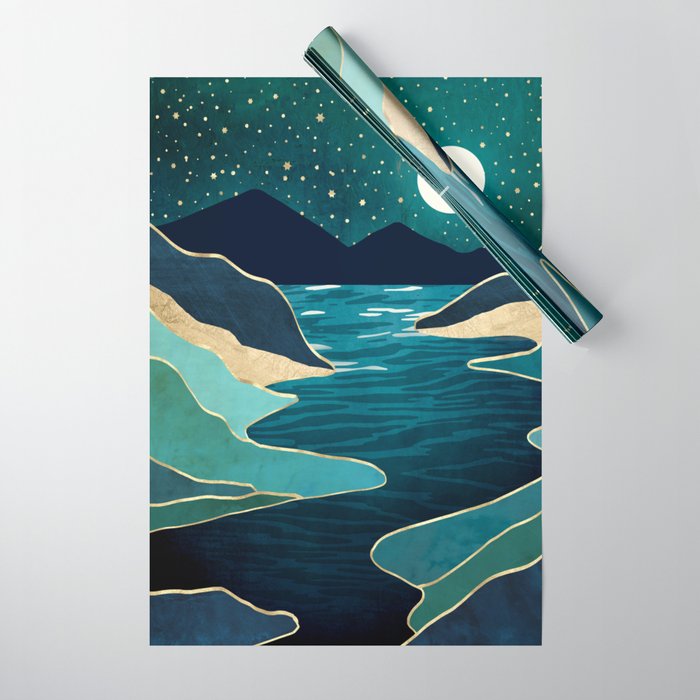 Moon Water Vista Wrapping Paper Gallery Image 1