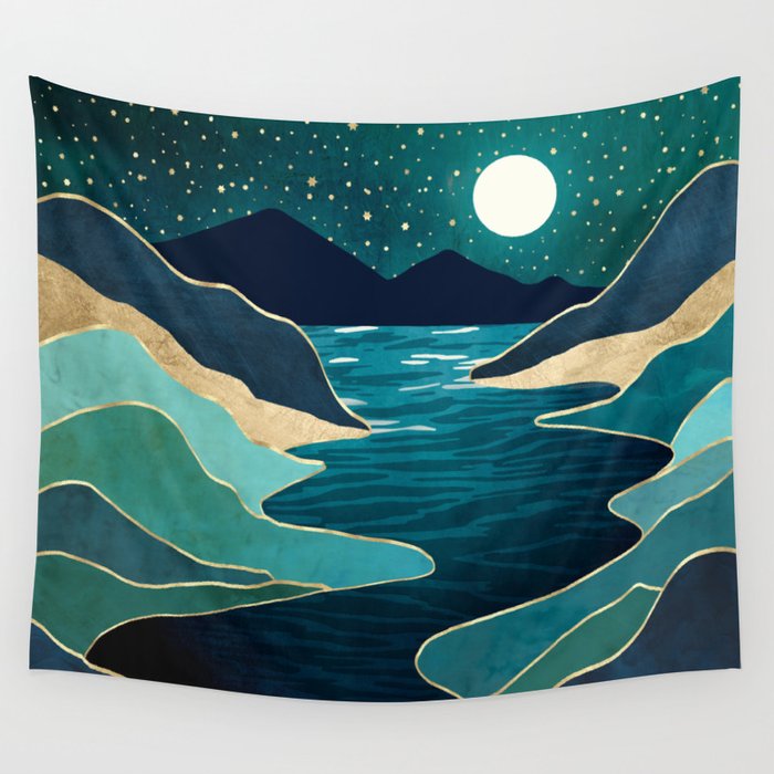 Moon Water Vista Wall Tapestry Gallery Image 1