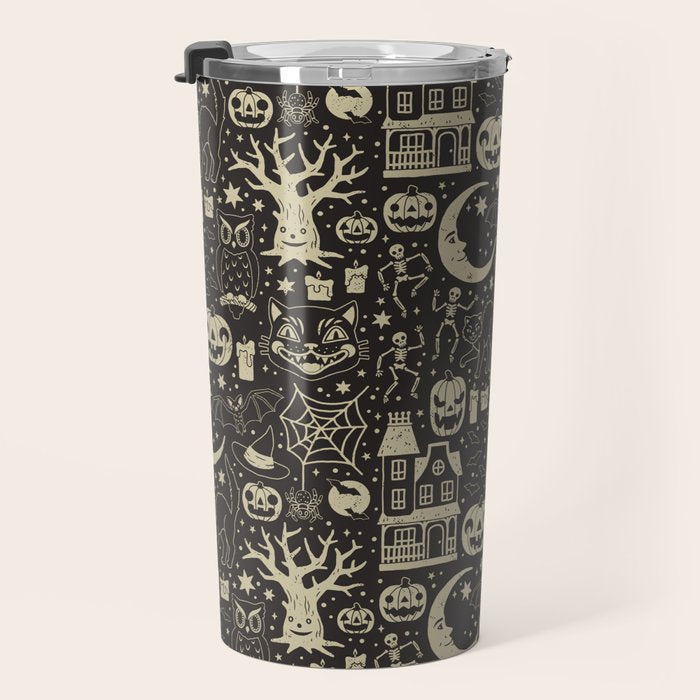 Vintage Halloween: Black Cat Travel Mug Gallery Image 3