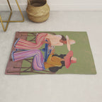 Cow girls playing cards Rug Gallery Image 1