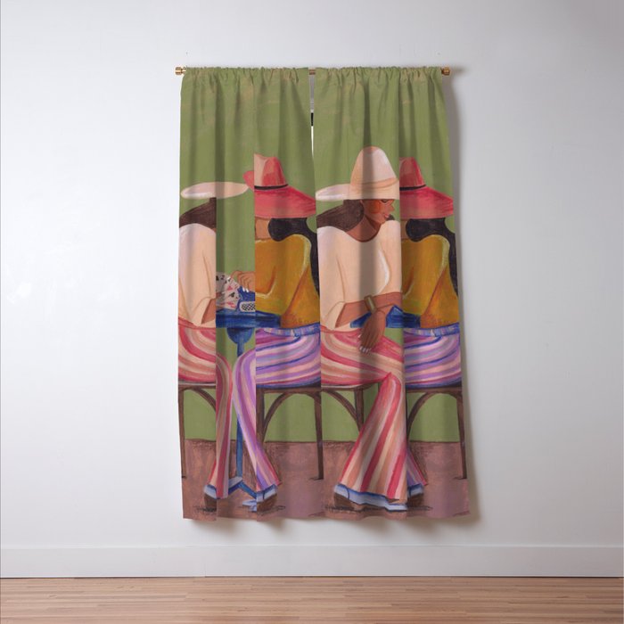 Cow girls playing cards Window Curtain Gallery Image 3