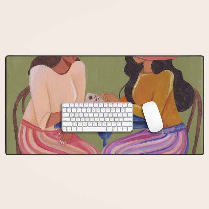 Cow girls playing cards Desk Mat Gallery Image 1