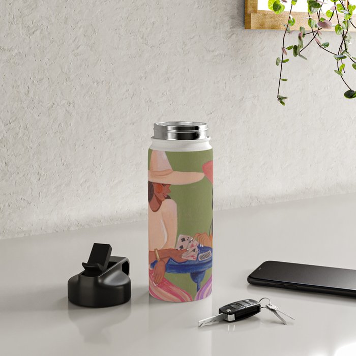 Cow girls playing cards Water Bottle Gallery Image 4