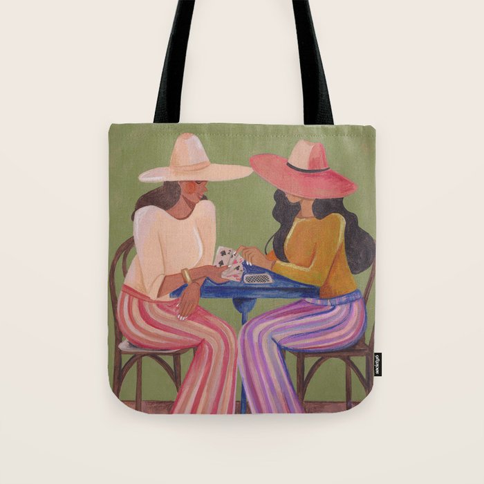 Cow girls playing cards Tote Bag Gallery Image 1