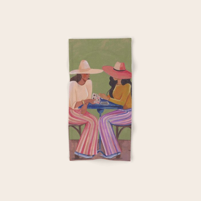 Cow girls playing cards Bath Towel Gallery Image 1