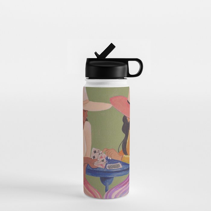 Cow girls playing cards Water Bottle Gallery Image 1