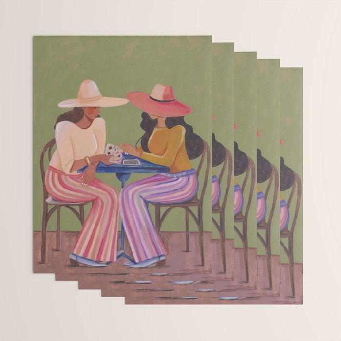 Cow girls playing cards Wrapping Paper Gallery Image 3