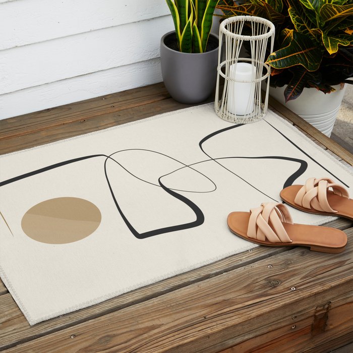 Abstract line art 84 Outdoor Rug Gallery Image 2
