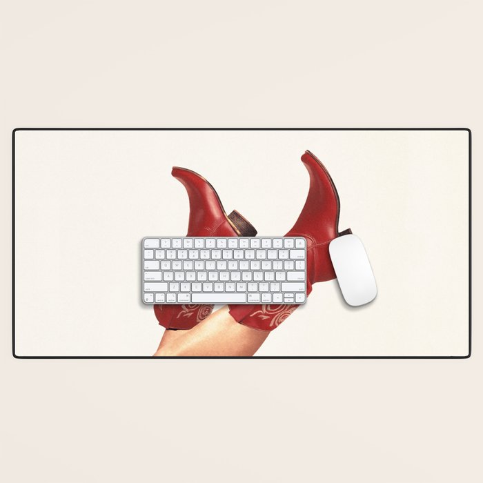 These Boots - Rouge Deep Red Desk Mat Gallery Image 1