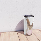 Brown Bunny Blowing Bubble Gum, Pink Nursery, Baby Animals Art Print by Synplus Travel Mug Gallery Image 4