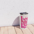Let The Good Times Roll  - Retro Type in Pink Travel Mug Gallery Image 4