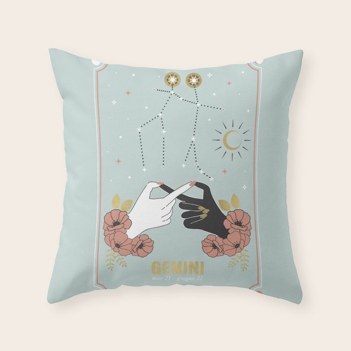 Gemini Zodiac Series Throw Pillow Gallery Image 1