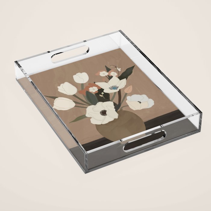 Gently Flowers Acrylic Tray Gallery Image 1