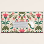 Hummingbirds - Green and Pink Desk Mat Gallery Image 1