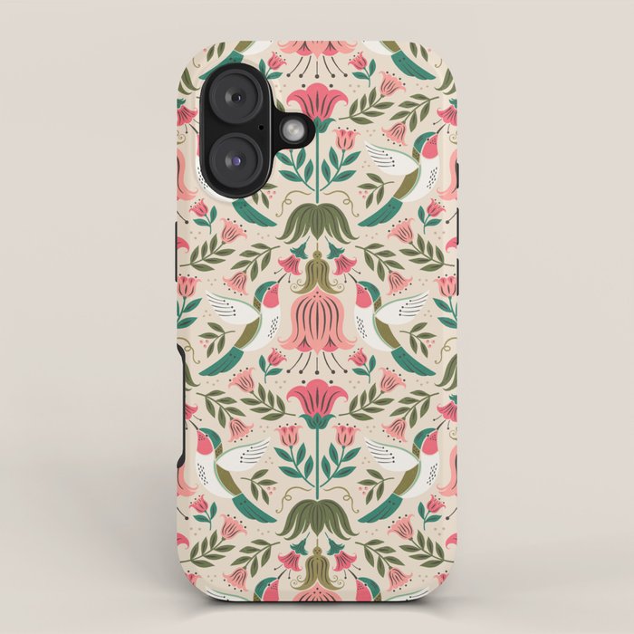 Hummingbirds - Green and Pink iPhone Case Gallery Image 1