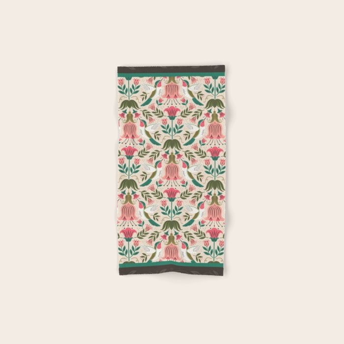 Hummingbirds - Green and Pink Bath Towel Gallery Image 1