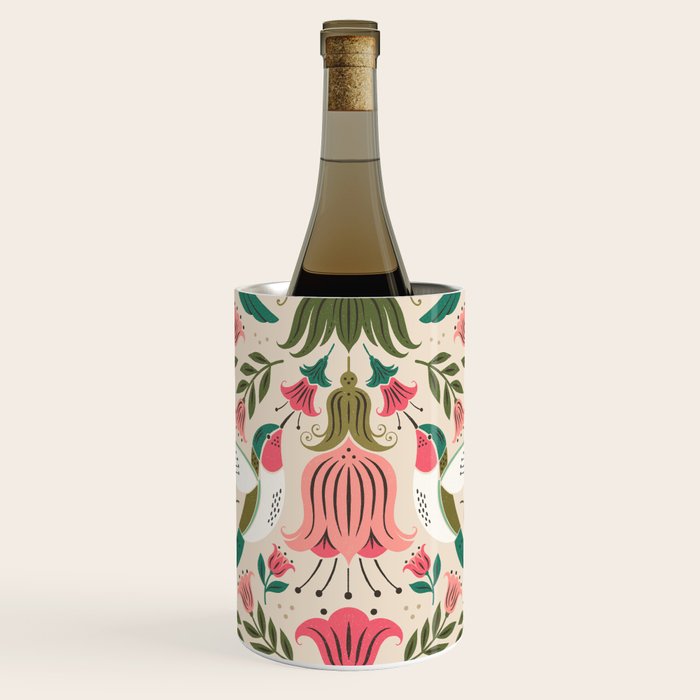 Hummingbirds - Green and Pink Wine Chiller Gallery Image 1