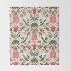 Hummingbirds - Green and Pink Throw Blanket Gallery Image 2