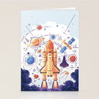 Space Rocket with Planets Stationery Card Gallery Image 2