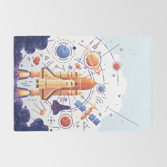 Space Rocket with Planets Rug Gallery Image 2