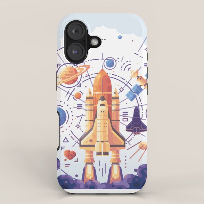 Space Rocket with Planets iPhone Case Gallery Image 1