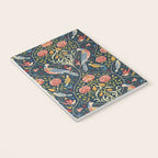 William Morris Vintage Seasons by May Melsetter Bird Pattern Indigo Blue Notebook Gallery Image 3