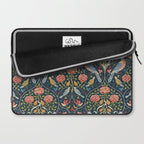 William Morris Vintage Seasons by May Melsetter Bird Pattern Indigo Blue Laptop Sleeve Gallery Image 2