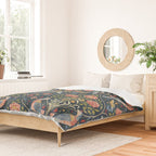William Morris Vintage Seasons by May Melsetter Bird Pattern Indigo Blue Duvet Cover Gallery Image 2