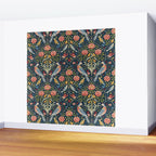 William Morris Vintage Seasons by May Melsetter Bird Pattern Indigo Blue Wall Mural Gallery Image 2