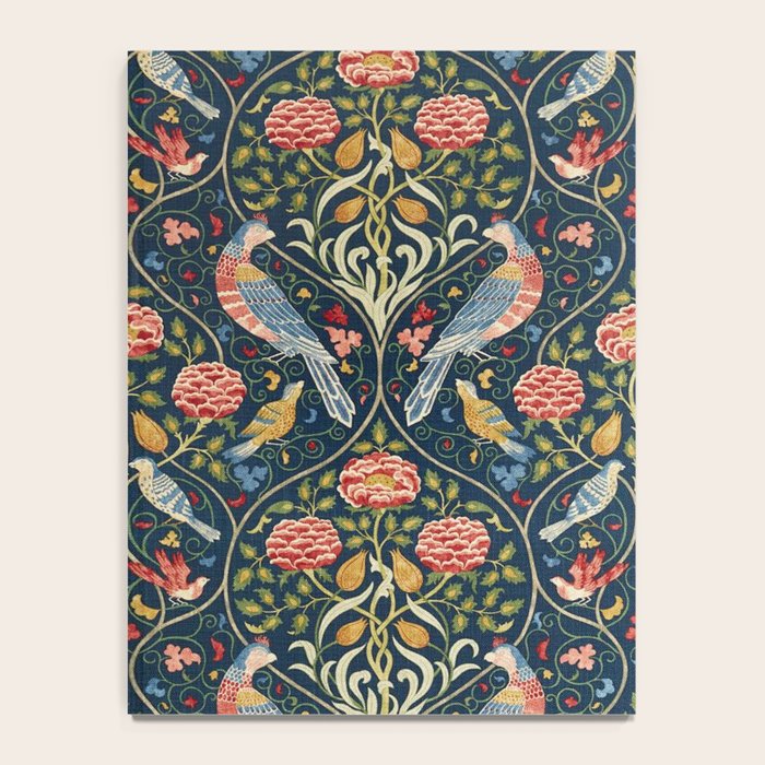 William Morris Vintage Seasons by May Melsetter Bird Pattern Indigo Blue Notebook Gallery Image 4