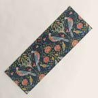 William Morris Vintage Seasons by May Melsetter Bird Pattern Indigo Blue Yoga Mat Gallery Image 1