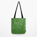 Aquarius Zodiac Star Constellation Line Art Kelly Green Tote Bag Gallery Image 2