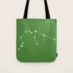 Aquarius Zodiac Star Constellation Line Art Kelly Green Tote Bag Gallery Image 1