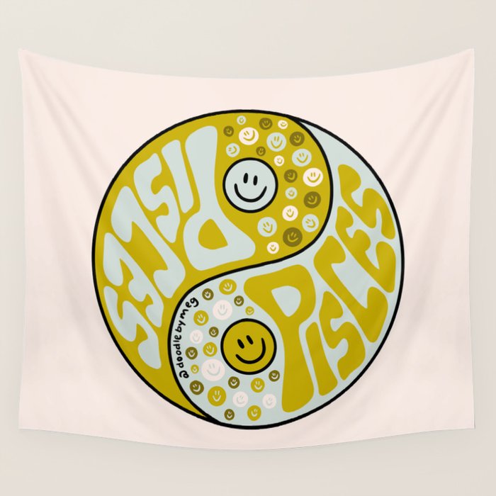 Pisces Yin Yang Wall Tapestry Gallery Image 4