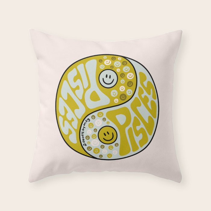 Pisces Yin Yang Throw Pillow Gallery Image 1