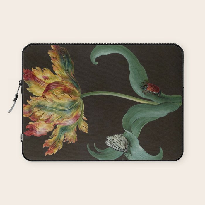Barbara Regina Dietzsch - Tulip with butterfly and maize - before 1783 Laptop Sleeve Gallery Image 1