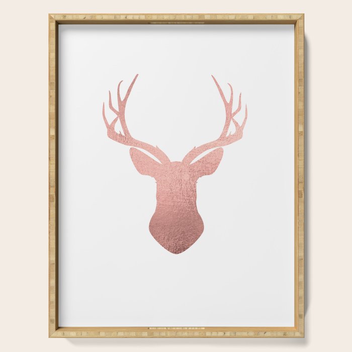 Reindeer - rose gold Serving Tray Gallery Image 1