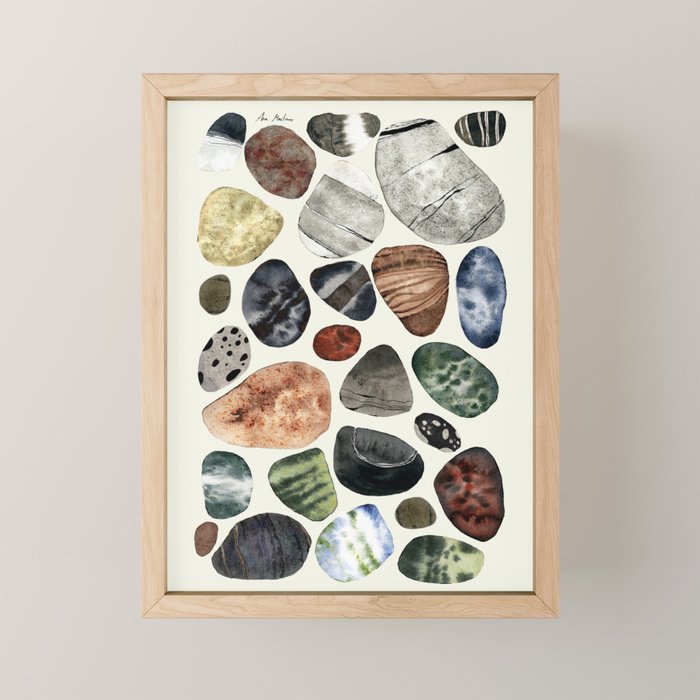  beach pebbles Mini Art Print Gallery Image 1