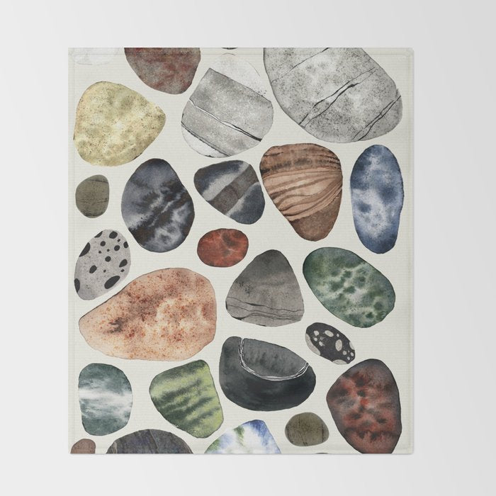  beach pebbles Throw Blanket Gallery Image 2