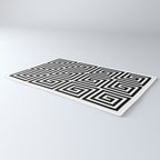 Greek Key Pattern 122 Black and White Rug Gallery Image 3