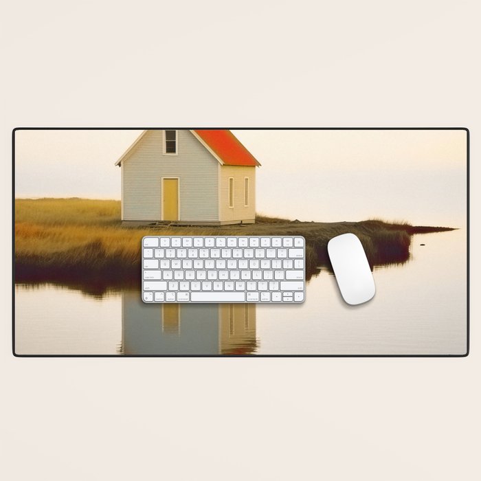 Cute Little Cabin In Iceland Desk Mat Gallery Image 1