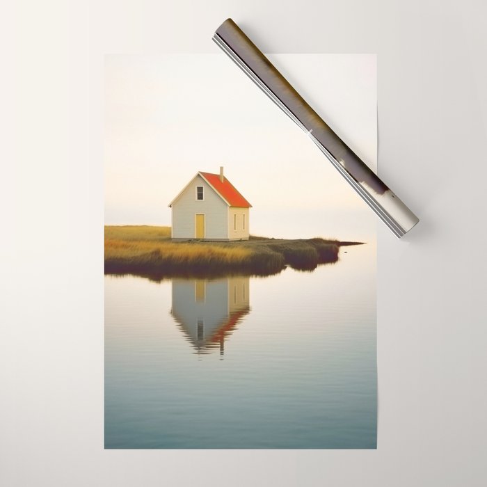 Cute Little Cabin In Iceland Wrapping Paper Gallery Image 1
