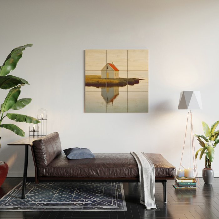 Cute Little Cabin In Iceland Wood Wall Art Gallery Image 2